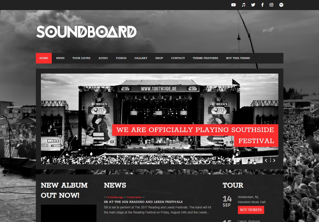 The background of the Soundboard theme